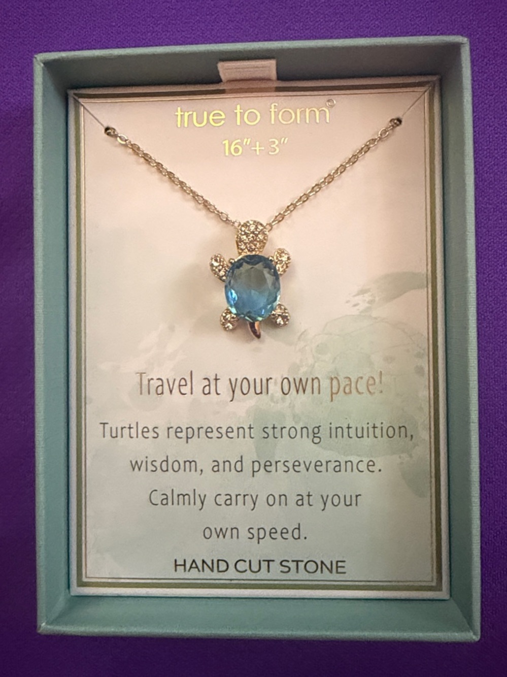 True to Form Blue Turtle Pendant Necklace